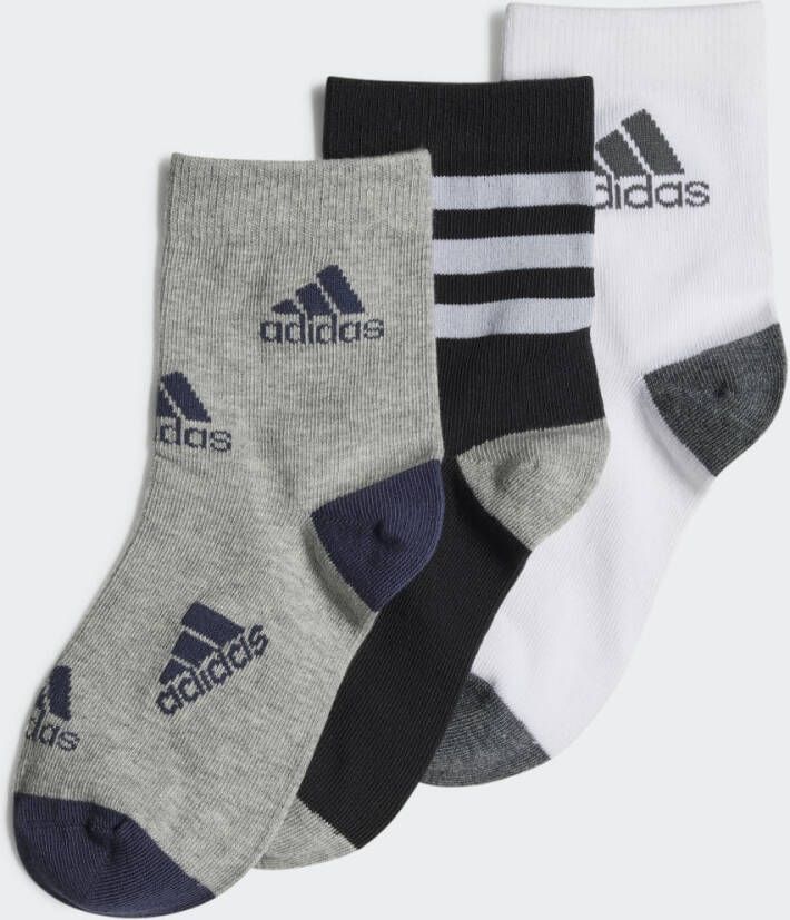 Adidas Perfor ce sportsokken set van 3 zwart wit grijs Katoen 28-30