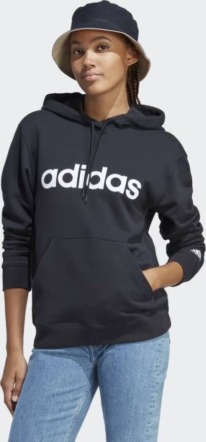 Adidas Zwarte Hoodie Essentials Linear Zwart Dames