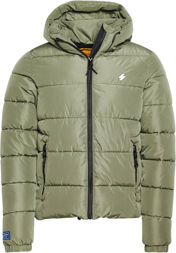 Superdry sports puffer jas dusty olive green