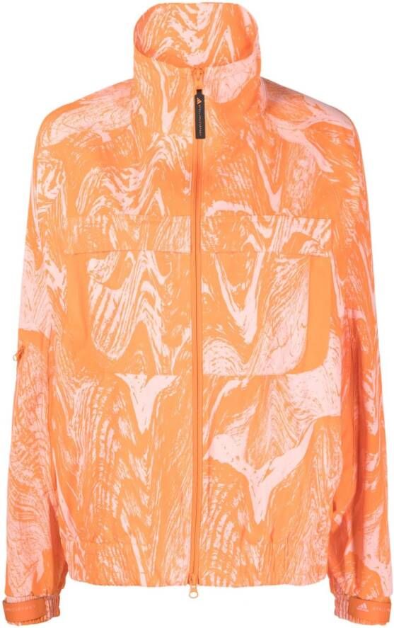 Adidas by Stella McCartney Bikerjack met abstract patroon Oranje