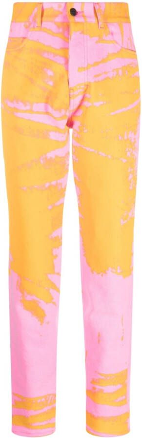 AGR Jeans met abstracte print Oranje