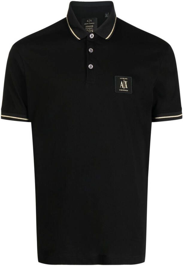 Armani Exchange Poloshirt met logopatch Zwart