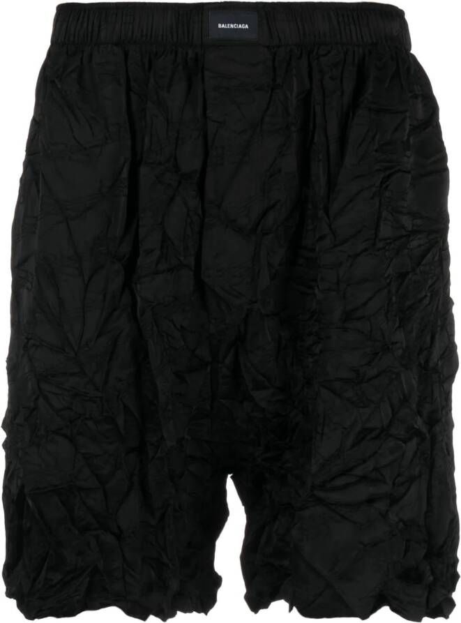 Balenciaga Pyjamashorts met gekreukt effect Zwart
