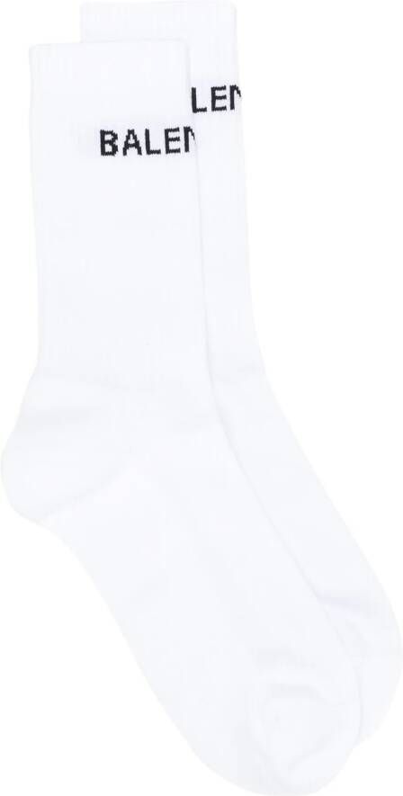 Balenciaga Logo intarsia sokken Wit