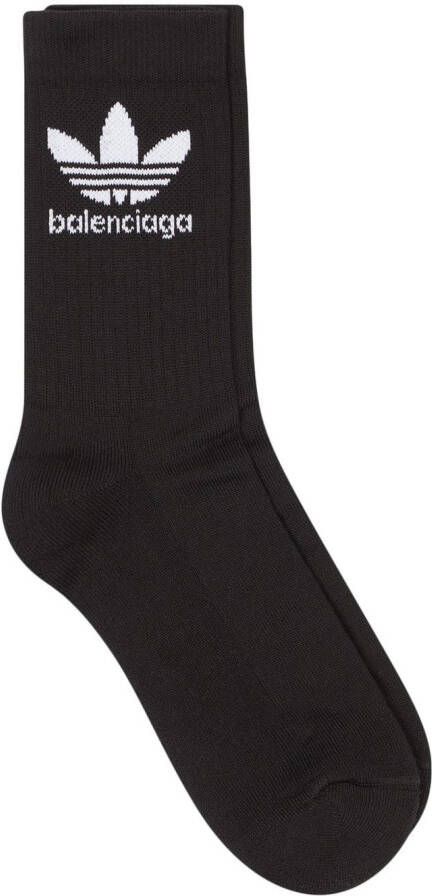Balenciaga x adidas sokken met geborduurd logo Zwart