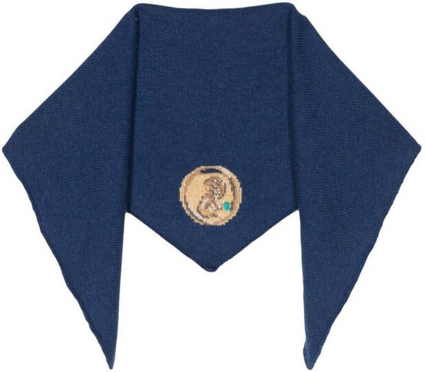 Barrie x Goossens sjaal met patroon Blauw