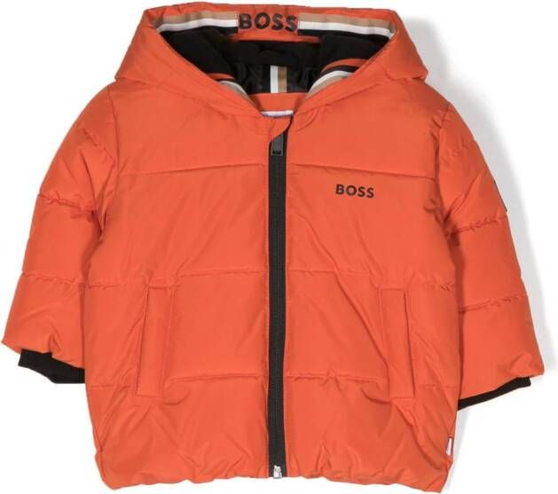 BOSS Kidswear Jack met logoprint Oranje