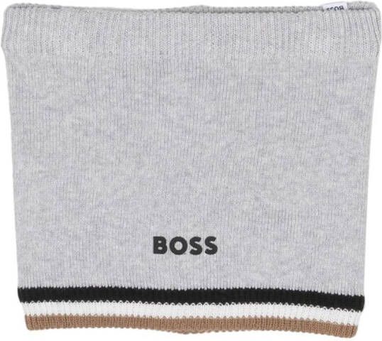 BOSS Kidswear Sjaal met logo-reliëf Grijs