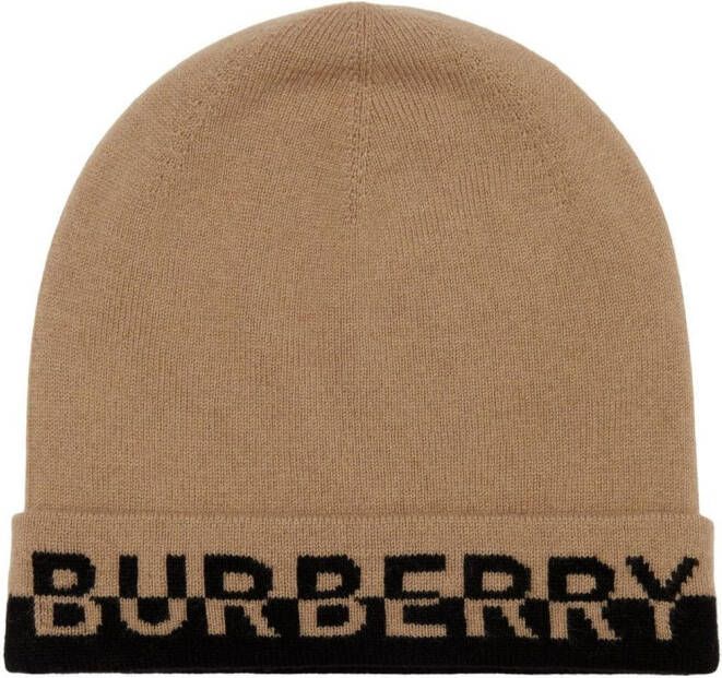 Burberry Muts met geborduurd logo Bruin