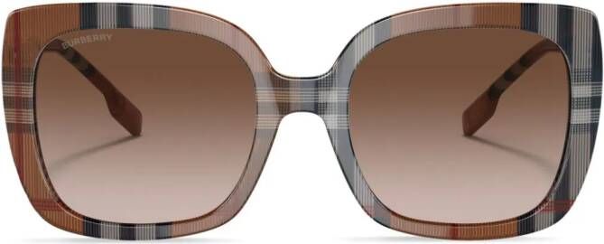 Burberry Eyewear Caroll zonnebril met oversized montuur Bruin