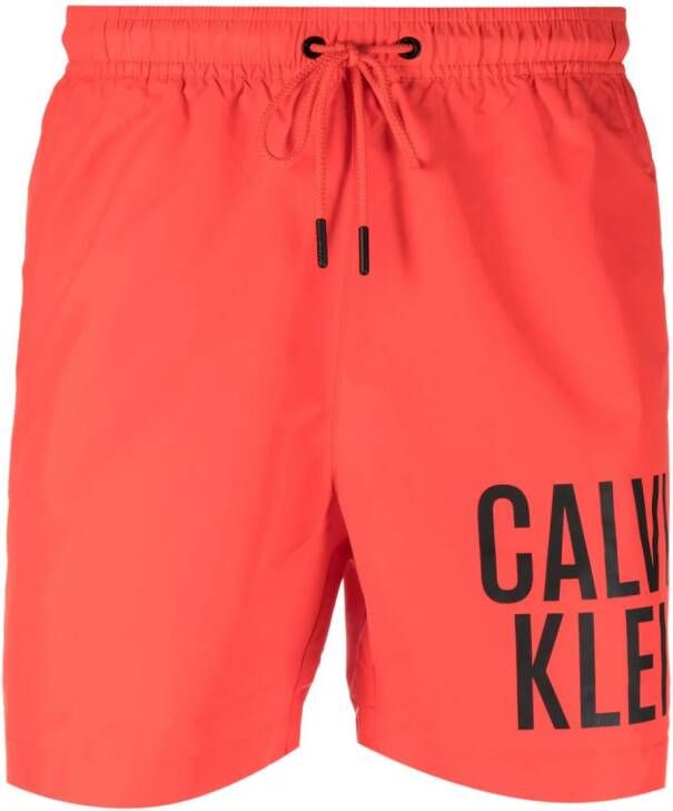 Calvin Klein Zwembroek met contrasterende tailleband Rood