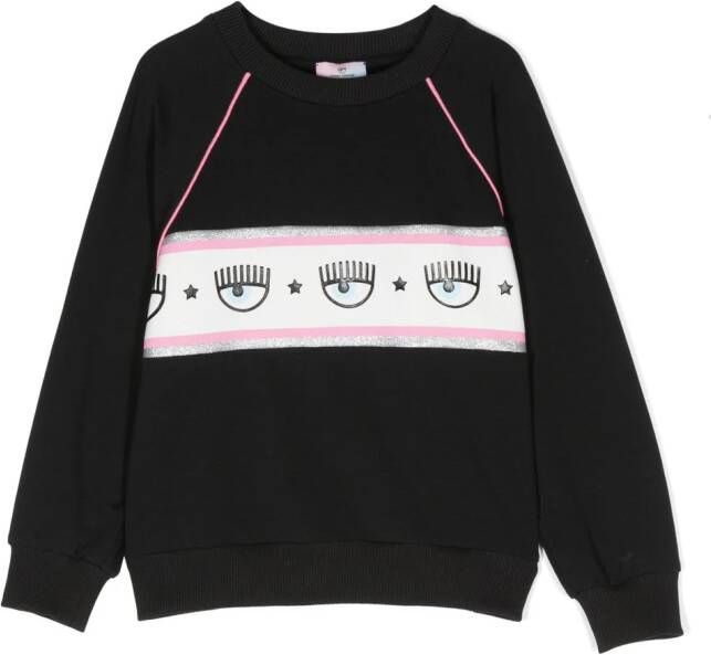Chiara Ferragni Kids Sweater met logoband Zwart