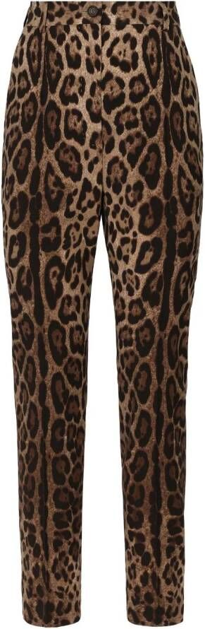 Dolce & Gabbana Broek met luipaardprint Bruin