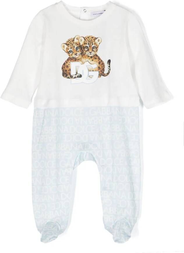 Dolce & Gabbana Kids Pyjama met monogram patroon Blauw