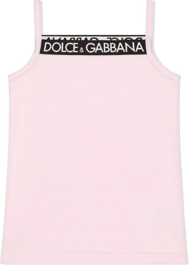 Dolce & Gabbana Kids Tanktop met logoprint Roze