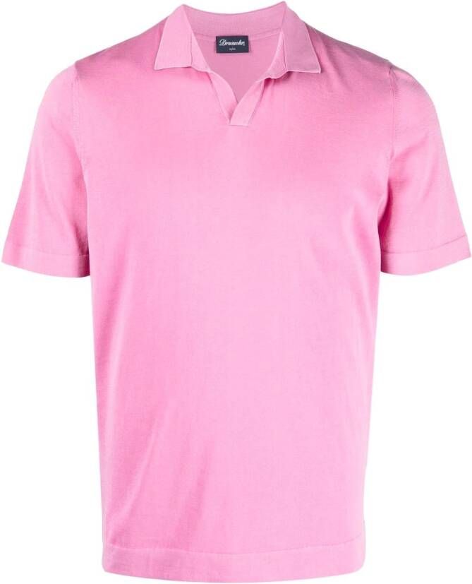 Drumohr Poloshirt met V-hals Roze