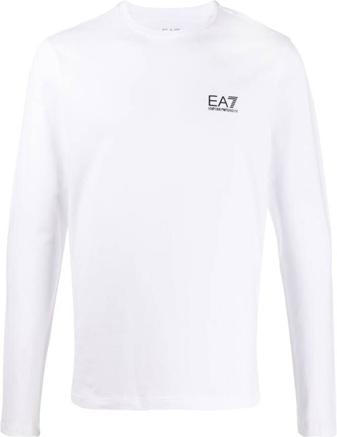 Ea7 Emporio Armani Sweater met merk Wit