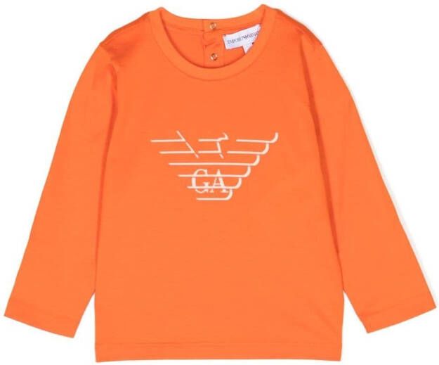 Emporio Ar i Kids T-shirt met logoprint Oranje