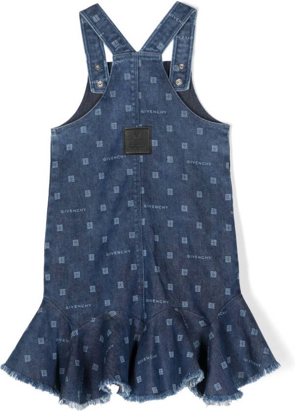 Givenchy Kids Mini-jurk met logoprint Blauw