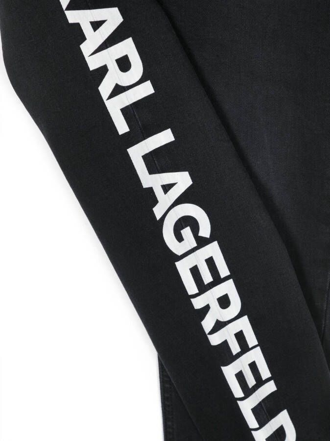 Karl Lagerfeld Kids Jeans met toelopende pijpen Zwart