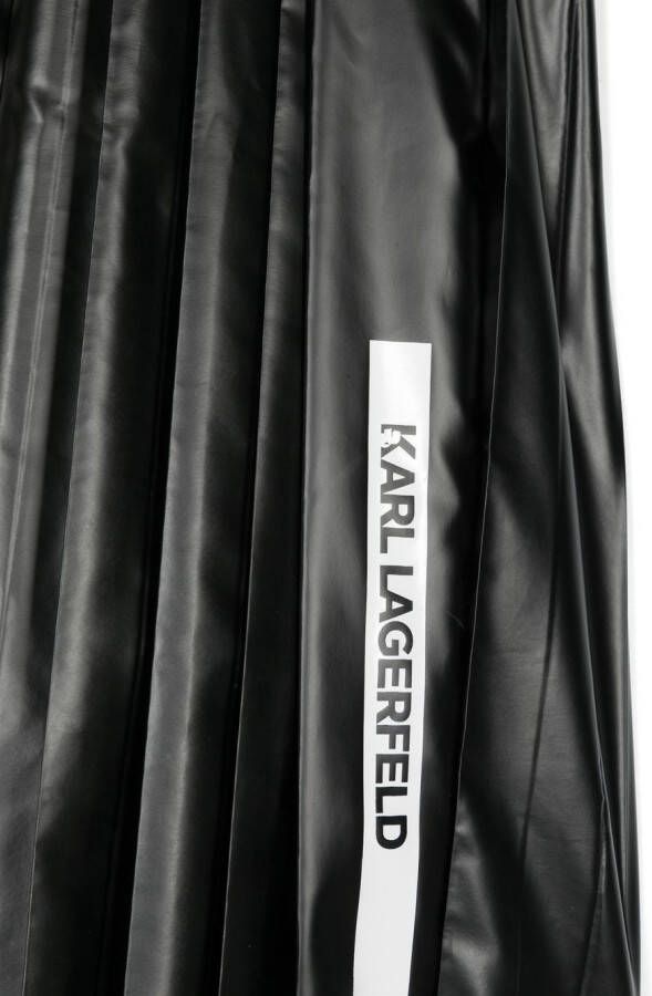 Karl Lagerfeld Kids Midi-plooirok met logo Zwart