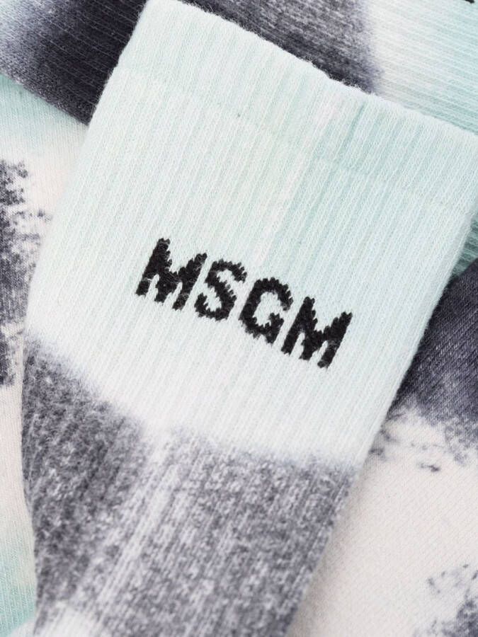 MSGM Sokken met tie-dye print Blauw