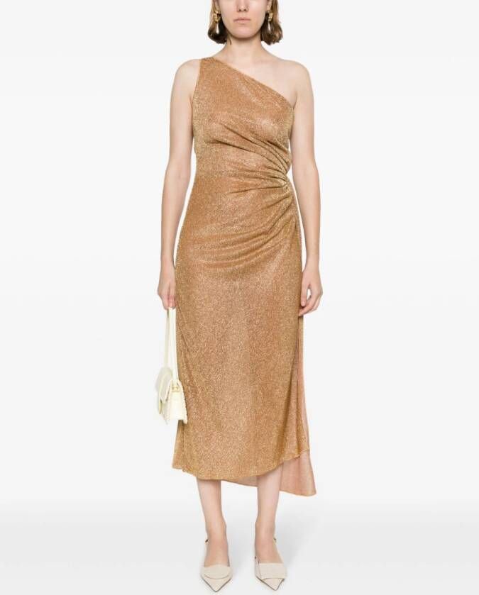 Oséree Midi-jurk met geknoopt detail Goud