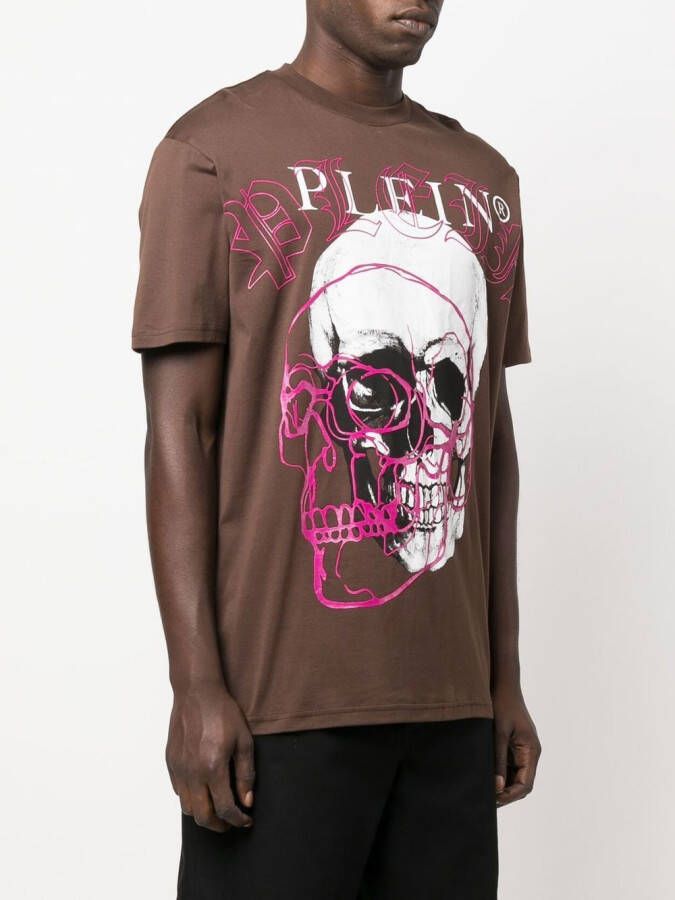 Philipp Plein T-shirt met ronde hals Bruin