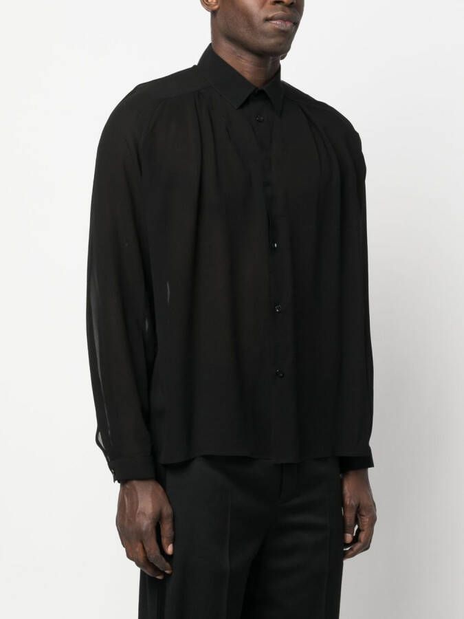 Saint Laurent Semi-doorzichtig T-shirt Zwart