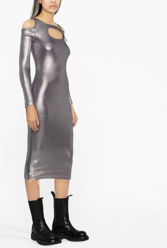 Versace Jeans Couture Metallic jurk Zilver
