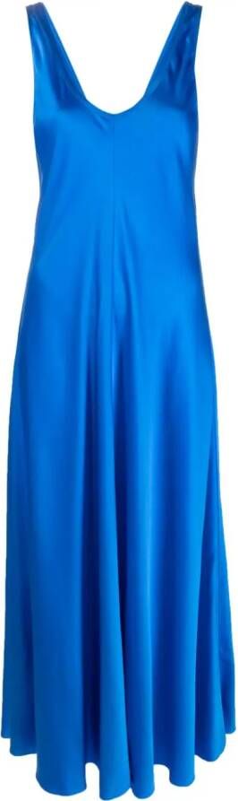 Forte Mouwloze plooi-jurk Blauw