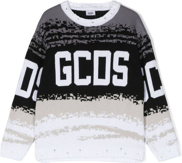 Gcds Kids Intarsia sweater Wit