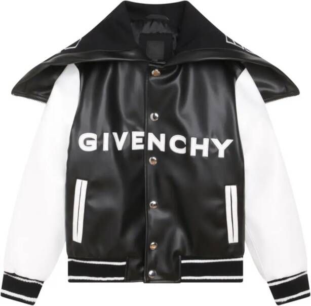 Givenchy Kids Bomberjack met logopatch Zwart