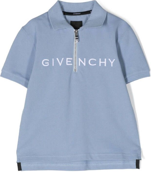 Givenchy Kids Poloshirt met rits Blauw