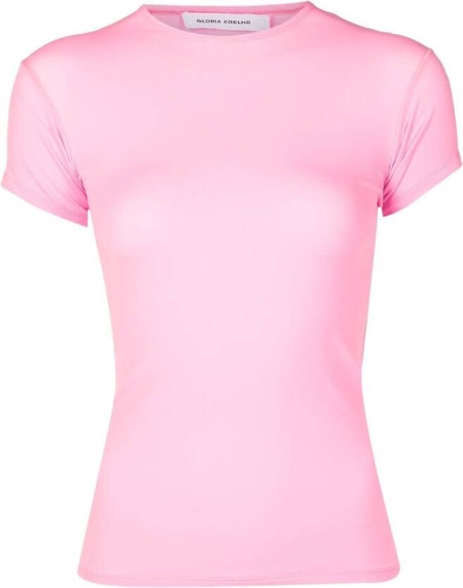 Gloria Coelho T-shirt met ronde hals Roze