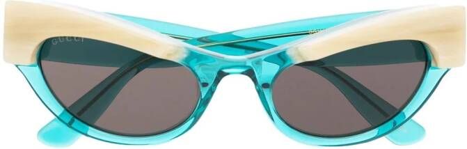 Gucci Eyewear Zonnebril met cat-eye montuur Blauw