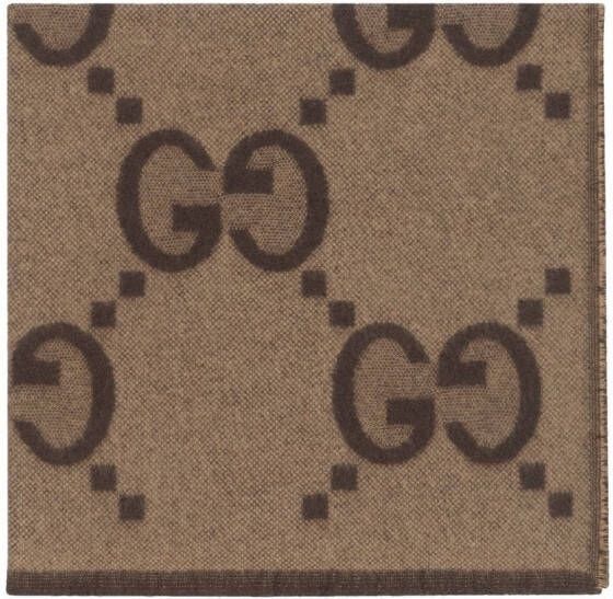 Gucci Kids Kasjmier deken met GG-logo (75cm x 75cm) Bruin