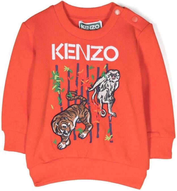 Kenzo Kids Sweater met logoprint Rood