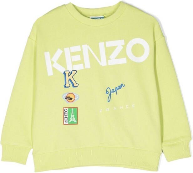 Kenzo Kids Sweater met geborduurd logo Groen