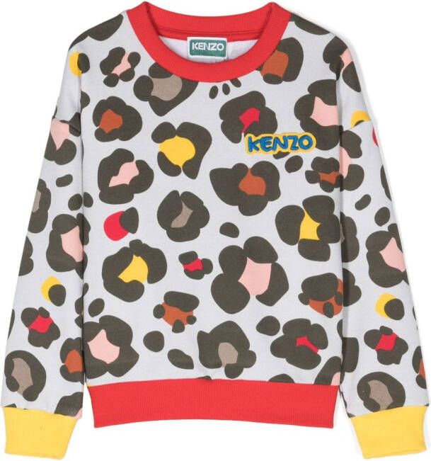 Kenzo Kids Sweater met dierenprint Beige
