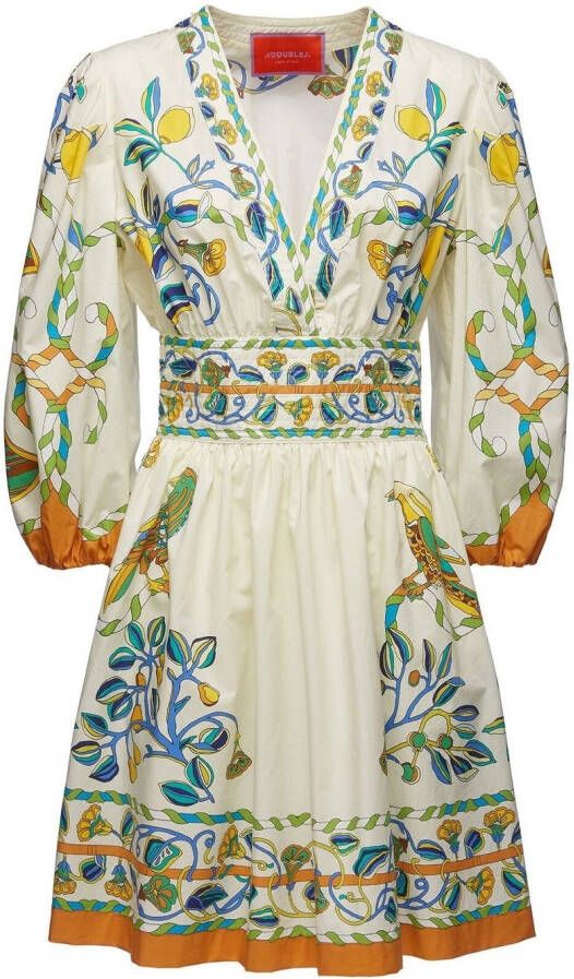 La DoubleJ Mini-jurk met bloemenprint Wit