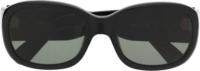 Lesca Yves 21 zonnebril met rechthoekig montuur Zwart