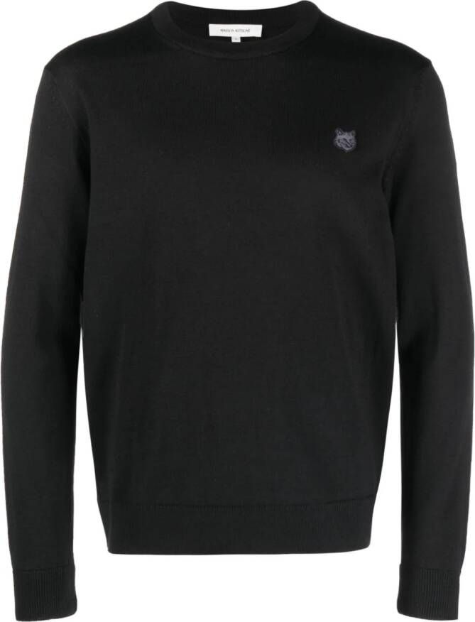 Maison Kitsuné Sweater met logo-patch Zwart