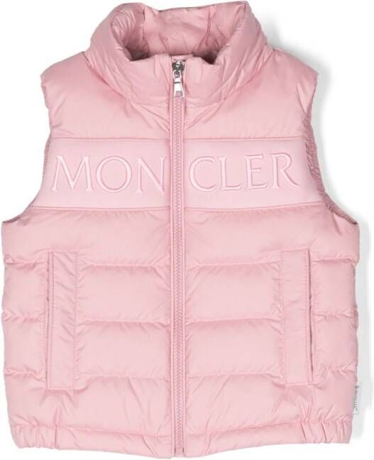 Moncler Enfant Bodywarmer met geborduurd logo Roze