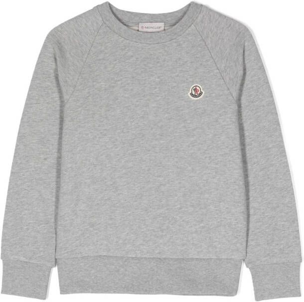 Moncler Enfant Sweater met geborduurd logo Grijs