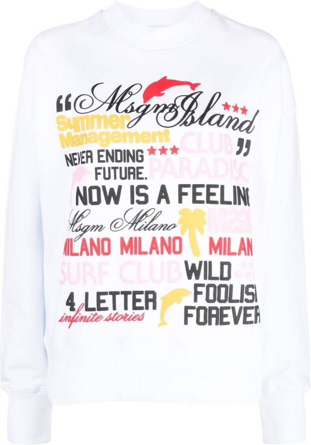 MSGM Sweater met print Wit