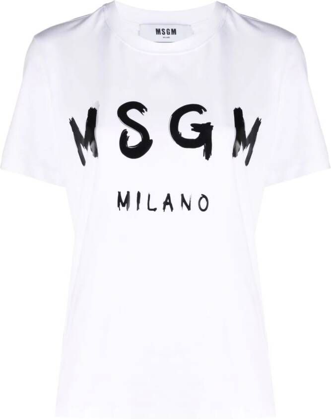 MSGM T shirt met logoprint dames katoen L Wit