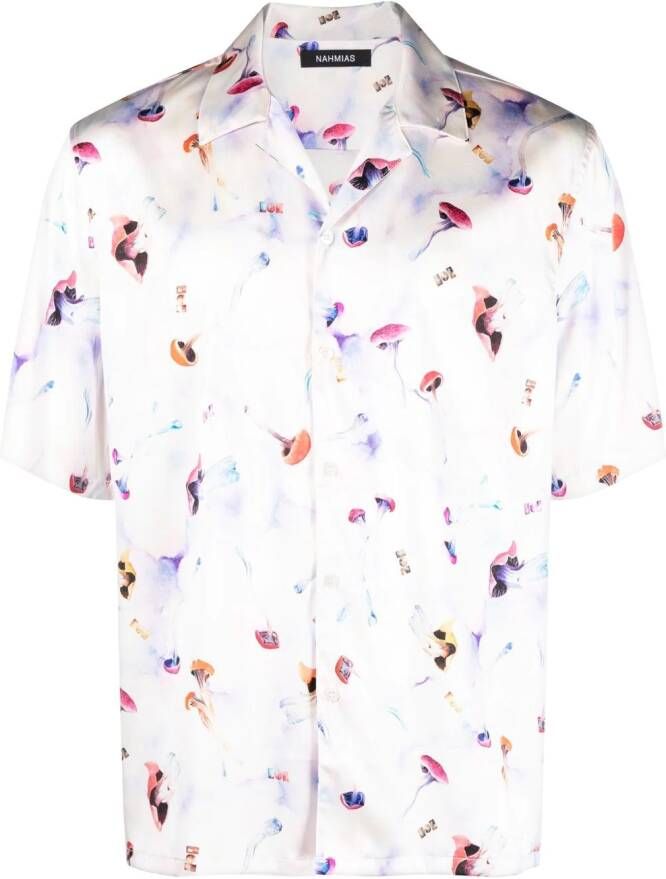 Nahmias Overhemd met grafische print Roze