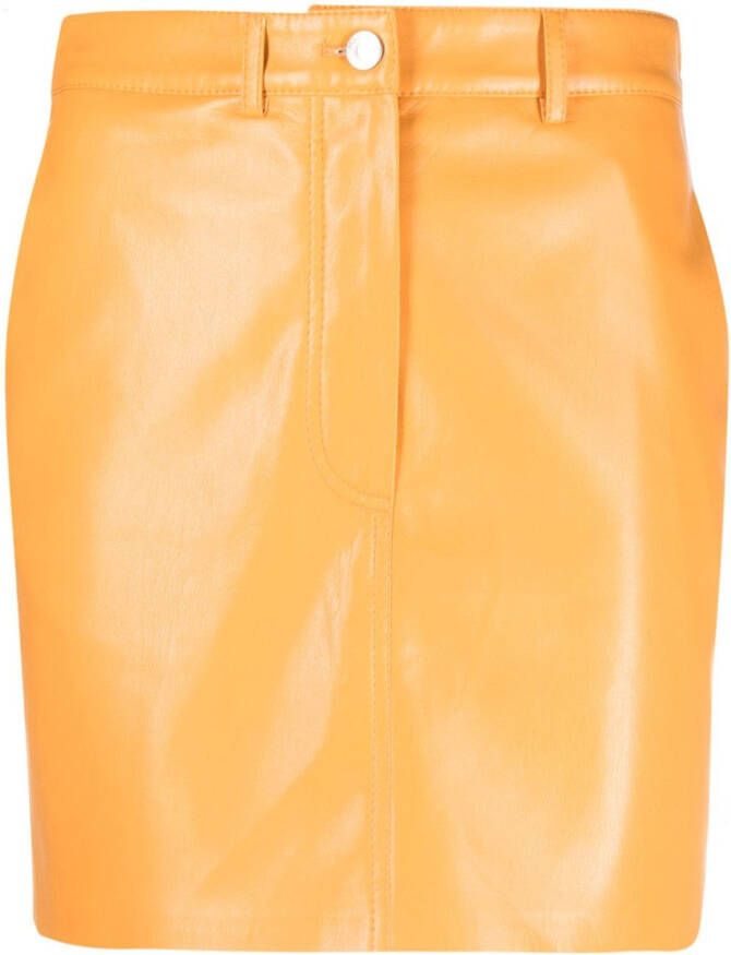 Nanushka Mini-rok van imitatieleer Oranje