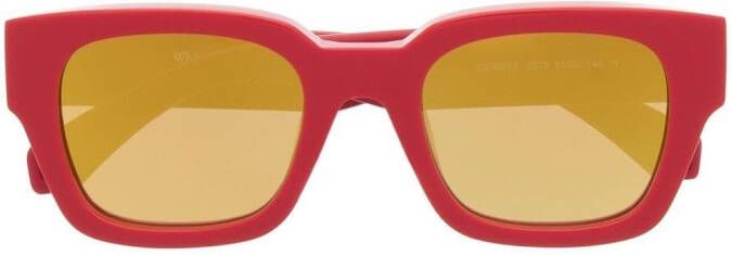 Off-White Zurich zonnebril met vierkant montuur Rood